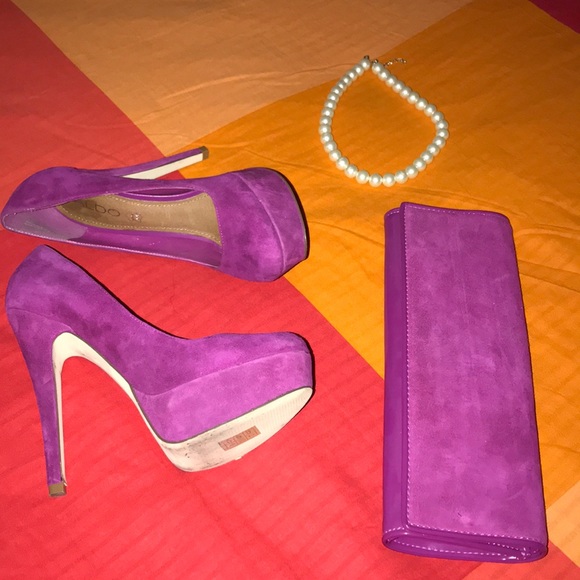 Aldo violet 6 inch heels used once. - Picture 2 of 5